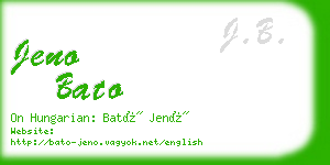jeno bato business card